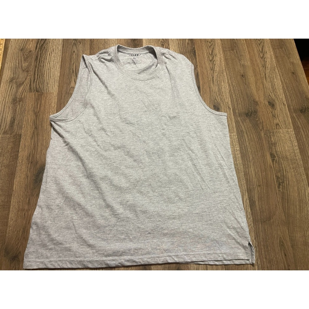 Rugged Wear Tank Top, Men's Size 2XL, Grey, Crew Neck